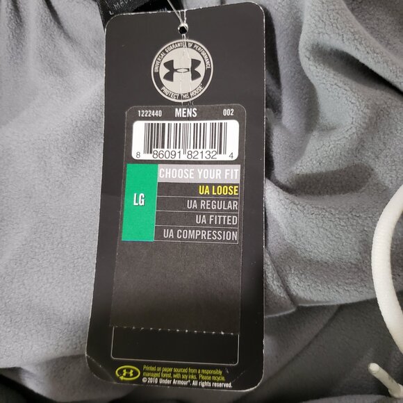 Under Armour Hockey Warm-Up Pant LARGE Black White Coldgear Poly Fleece Interior - Picture 4 of 8